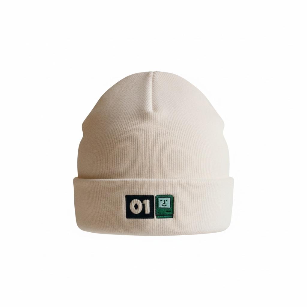 The “Log Off & Link Up” Embroidered Cuff Beanie